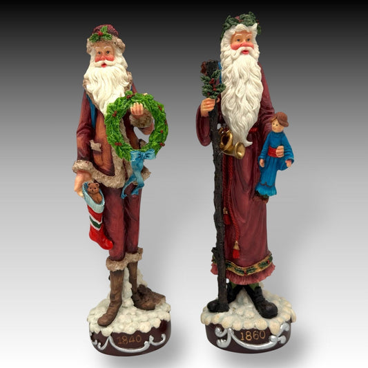 Pair of Galleria Lucchese CHRISTMAS PENCIL SANTAS 1840 & 1860 from Roman Boxed
