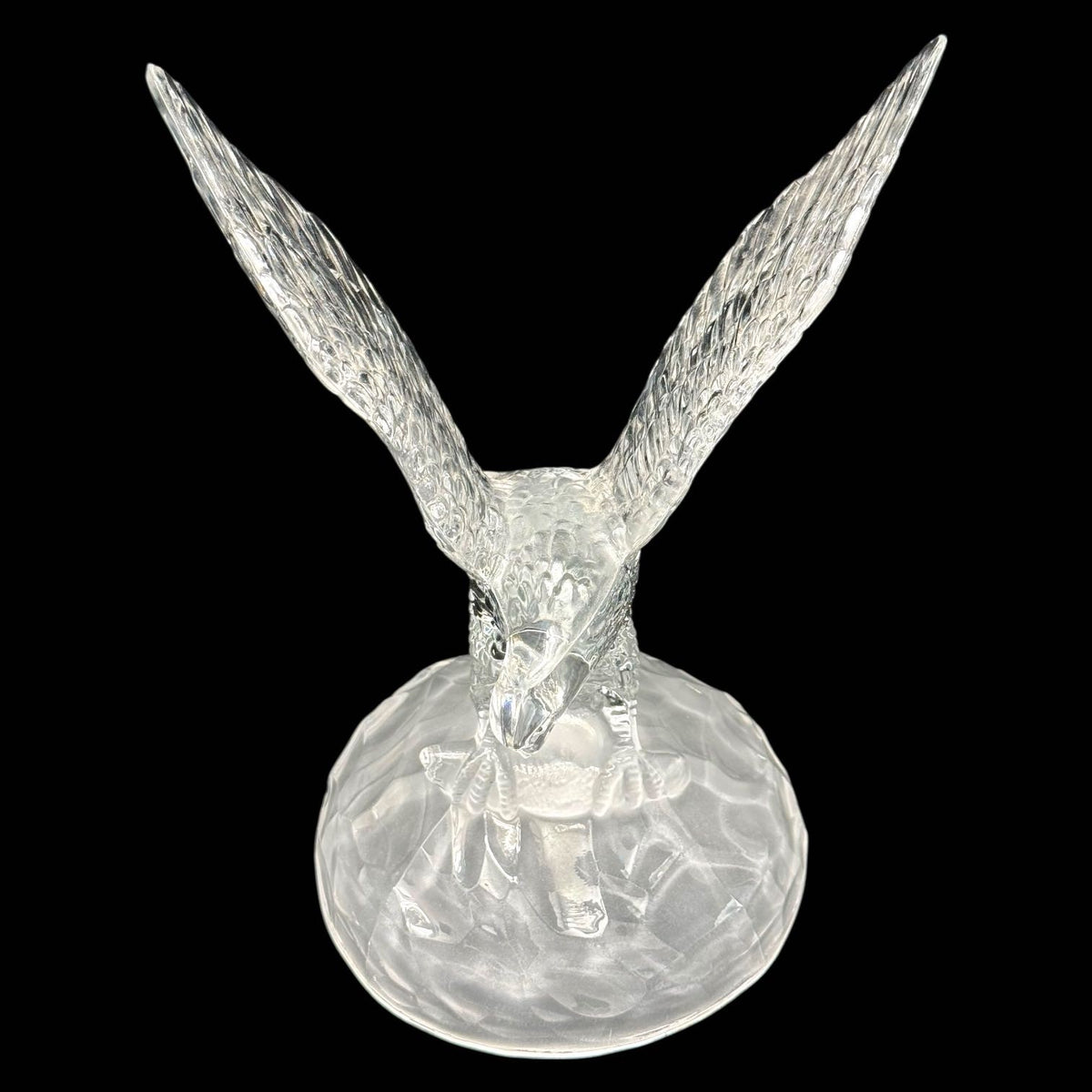Vintage Cristal D’Arques Lead Crystal Glass 7.75” Eagle Patriotic Figurine