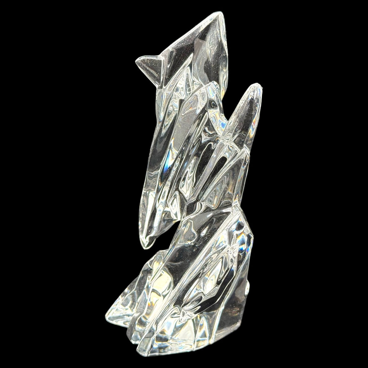 Waterford Crystal Angular Abstract Sculpture Modernist Art Glass Ireland Decor