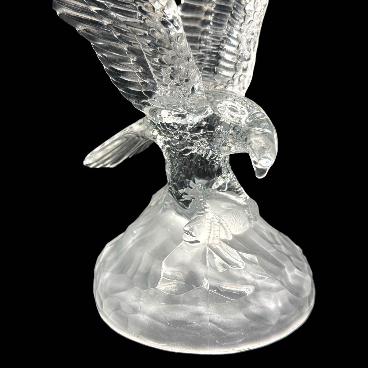 Vintage Cristal D’Arques Lead Crystal Glass 7.75” Eagle Patriotic Figurine