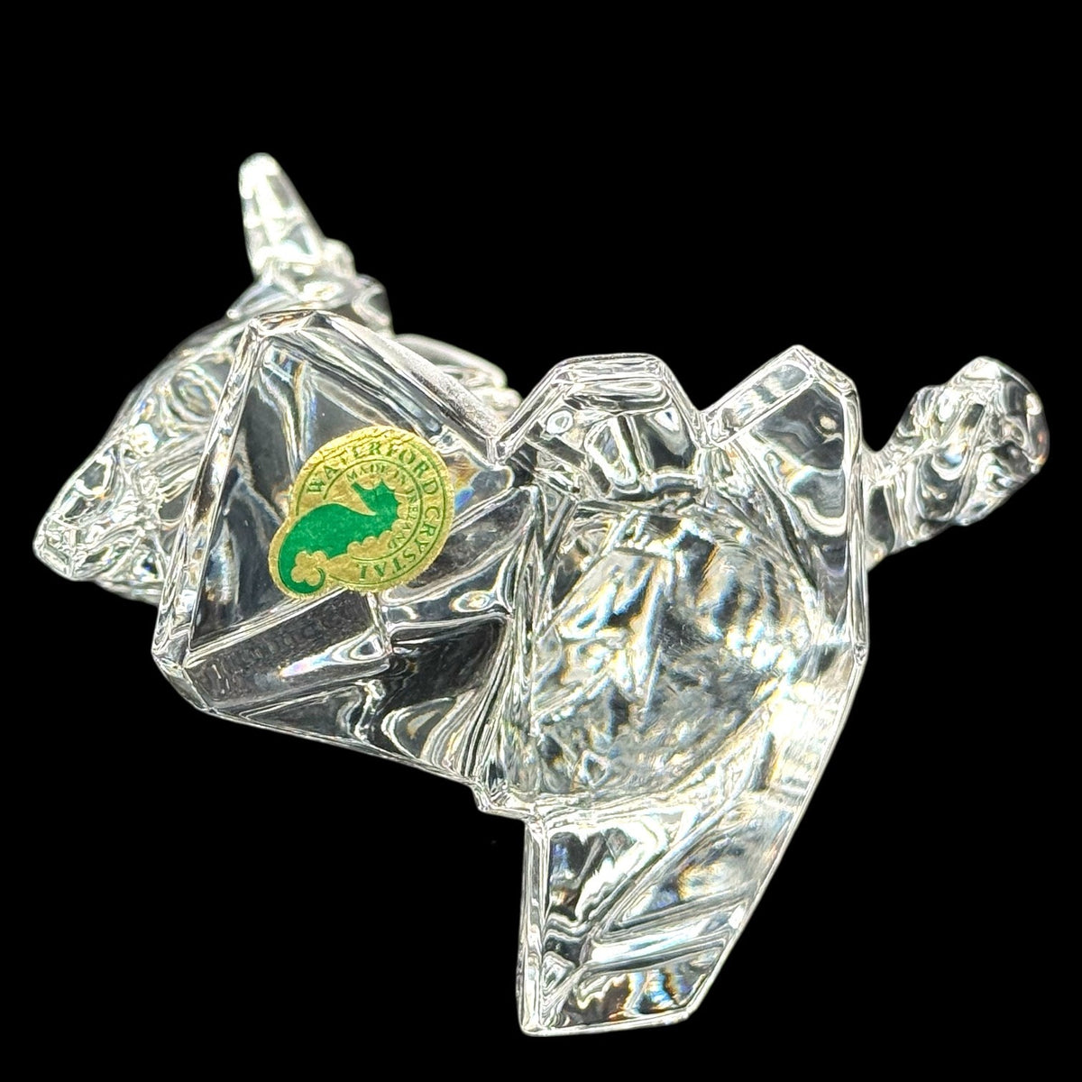 Waterford Crystal Angular Abstract Sculpture Modernist Art Glass Ireland Decor