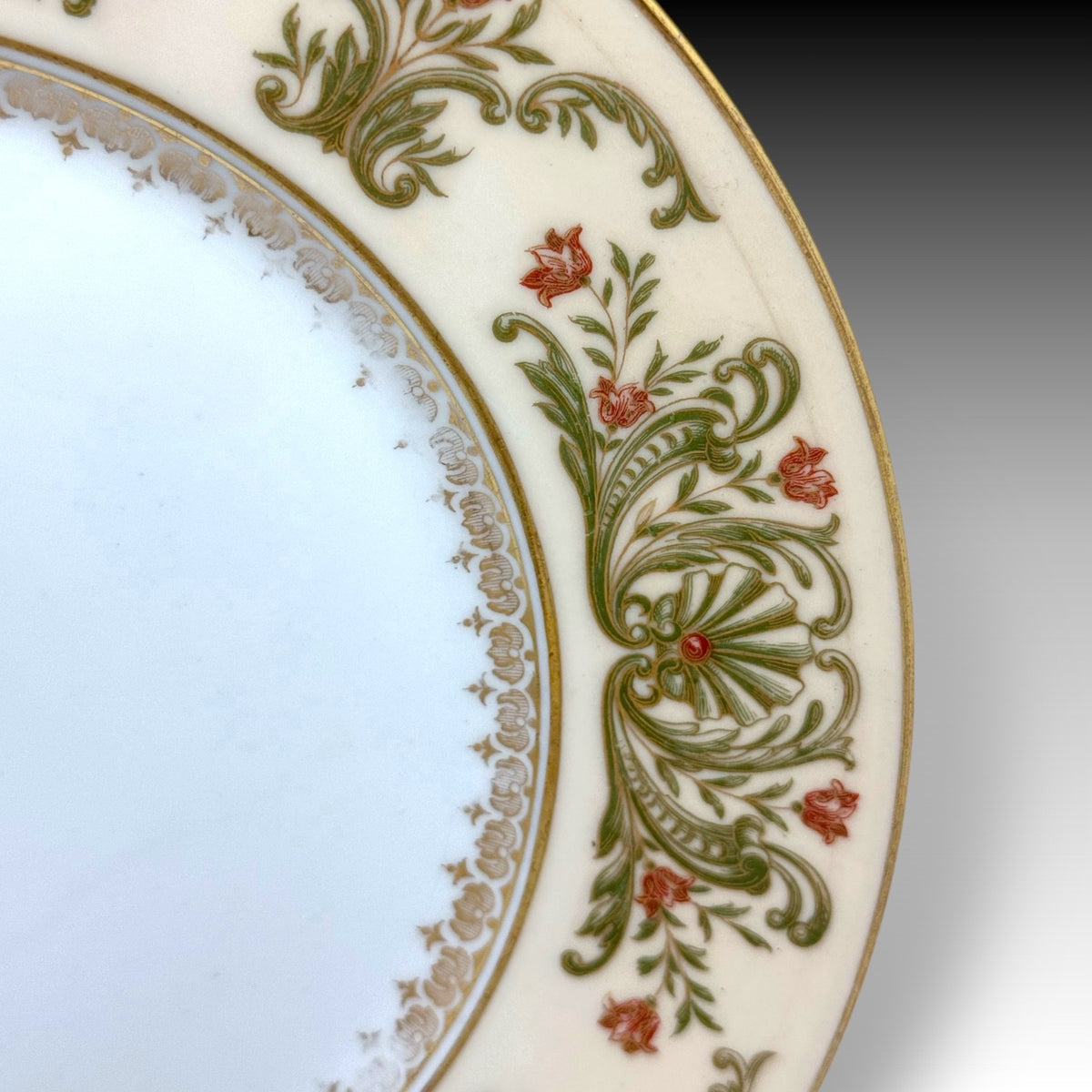 Trio of 8.5" Charles Ahrenfeldt Limoges Plates - Antique French Porcelain