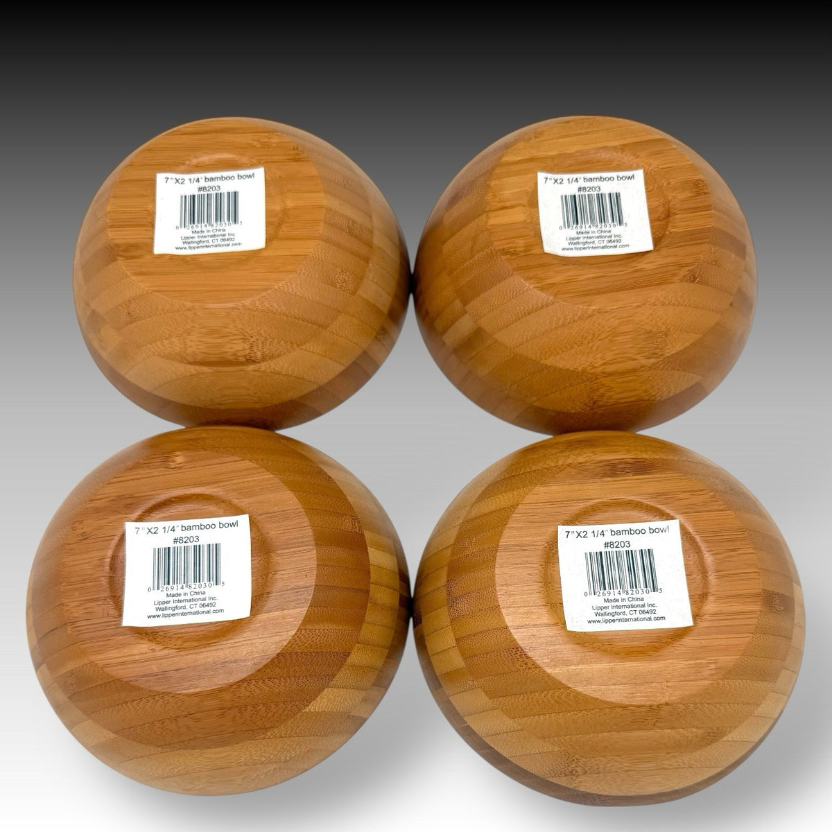 Lipper International Bamboo Wood Salad Bowls Set Of 4, 7 Inch Natural Serving