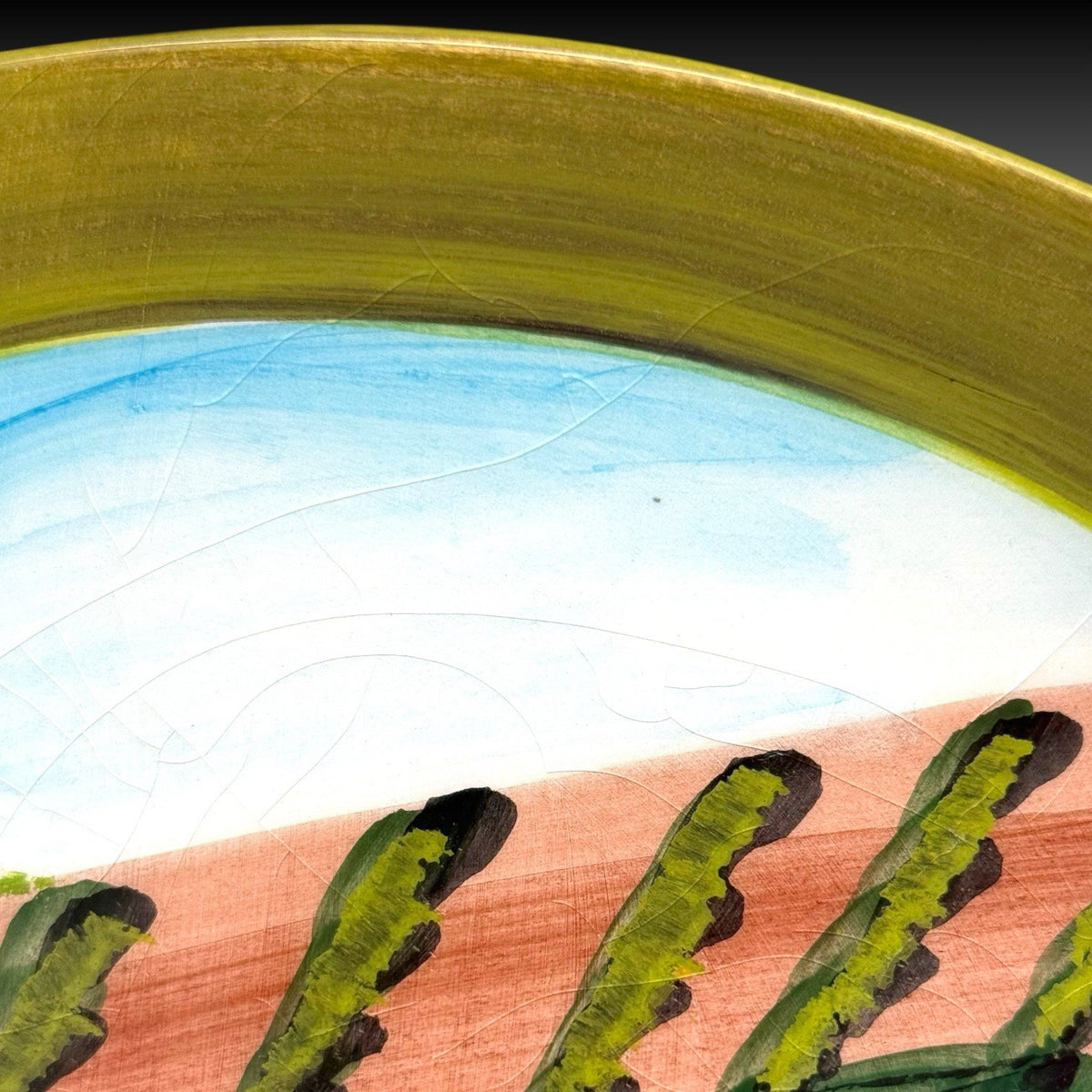 VIETRI Vendemmia Dinner Plate 11.75" ITALY Tuscan Vineyard Grapevines Hand Paint