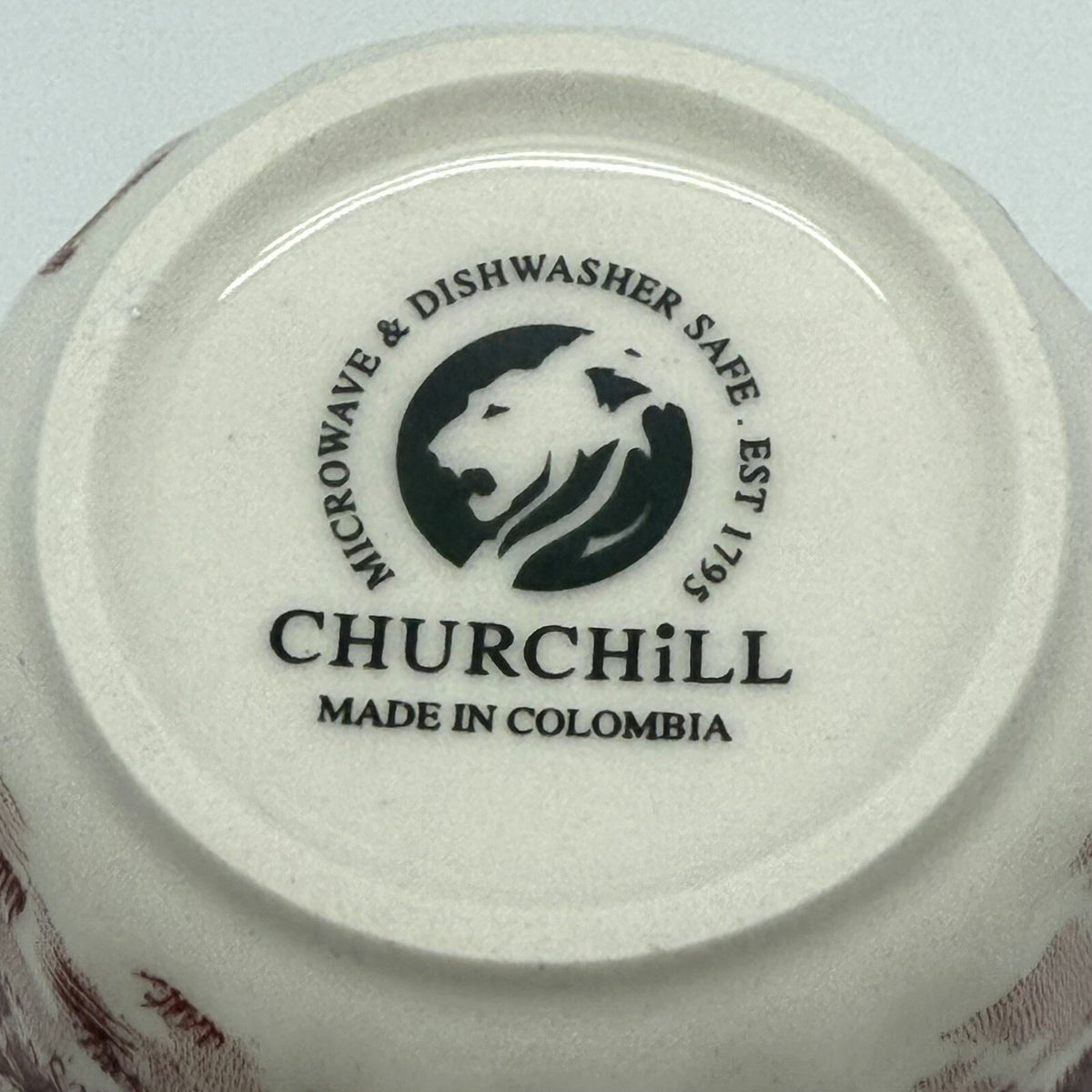 Set of 3 CHURCHILL The Brook PINK Transfer Ware Cottage CUPS Colombia Cups TRIO