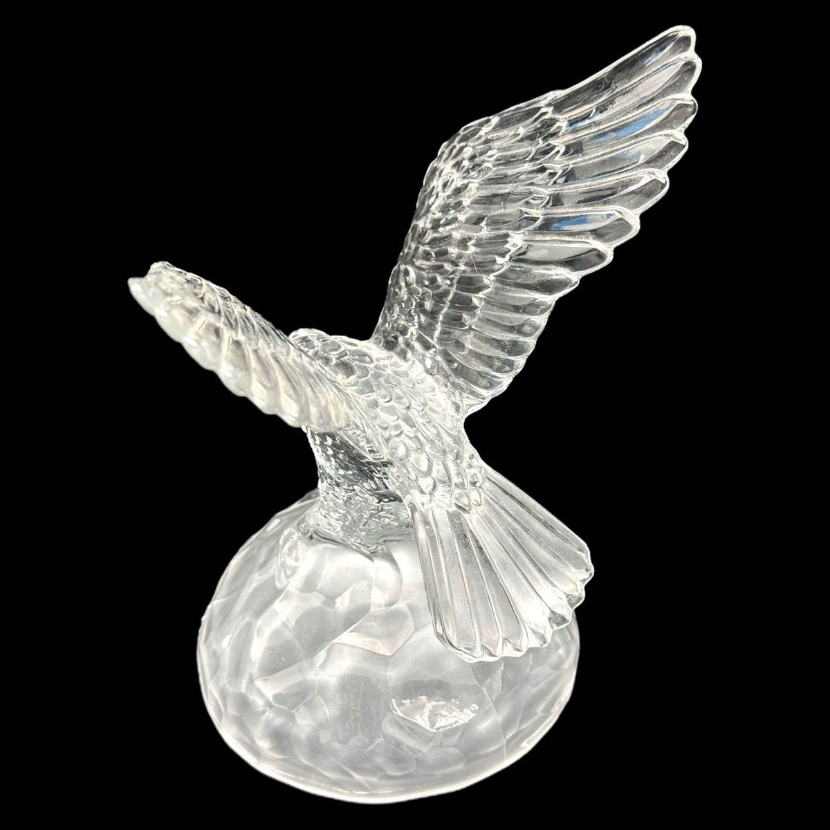 Vintage Cristal D’Arques Lead Crystal Glass 7.75” Eagle Patriotic Figurine