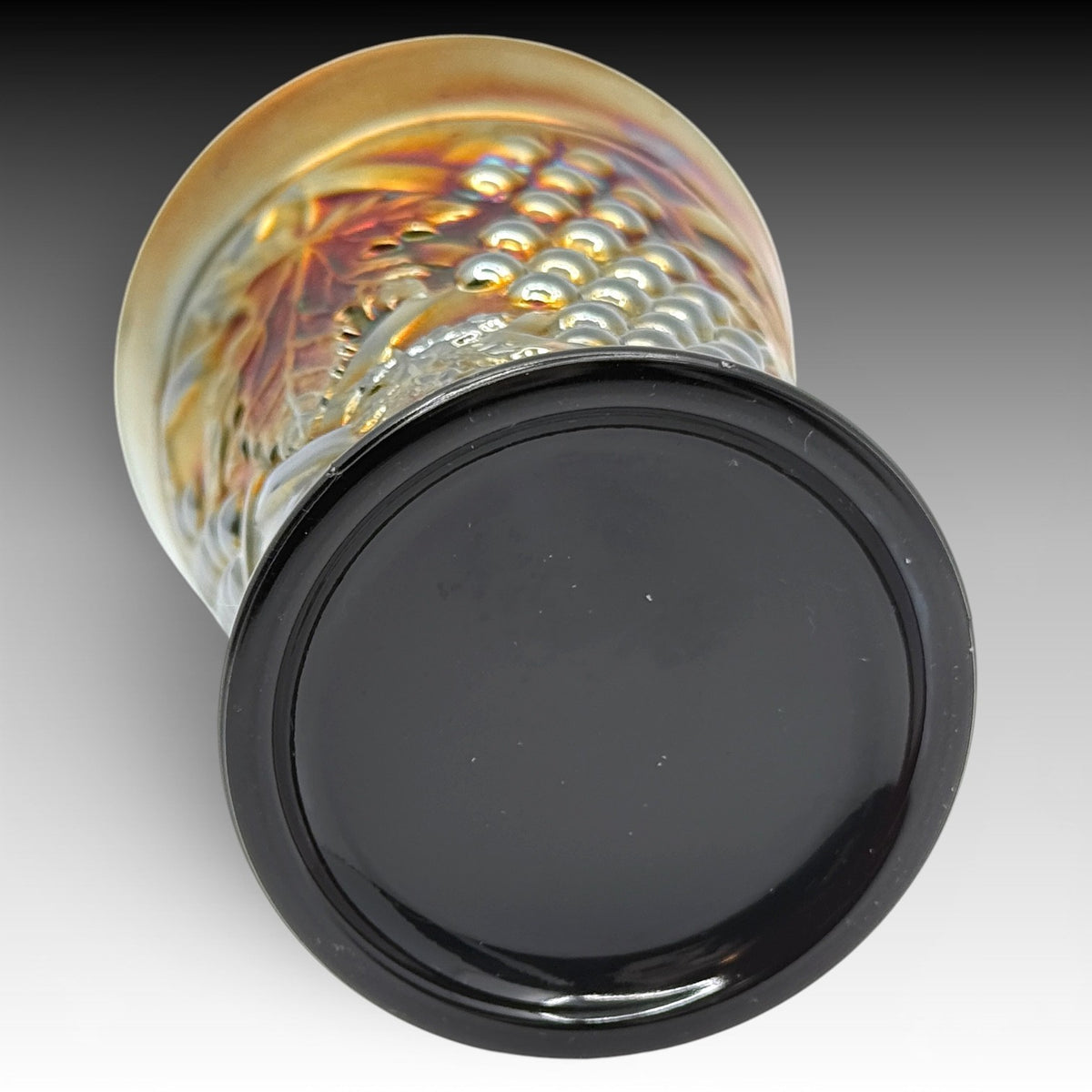 Northwood Grapevine Black Amethyst Carnival Glass Tumbler Antique 4.25 Inch