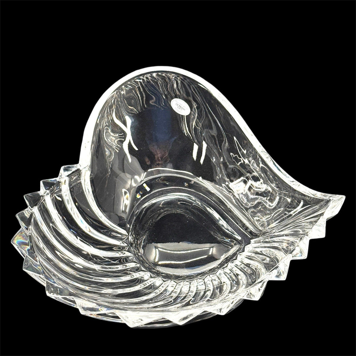 Gorham Esprit Full Lead Crystal Heart Bowl Germany Swirl Cut Candy Dish Decor