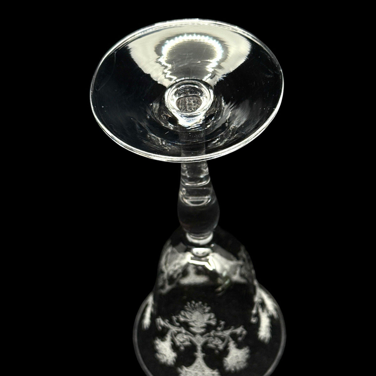 Morgantown Mayfair Stem Etched Crystal Water Wine Glasses Set Of 6 Art Deco 1930