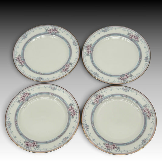 Noritake Magnificence 9736 Bread & Butter Plates Set 4 Bone China Gold Trim 6.5"