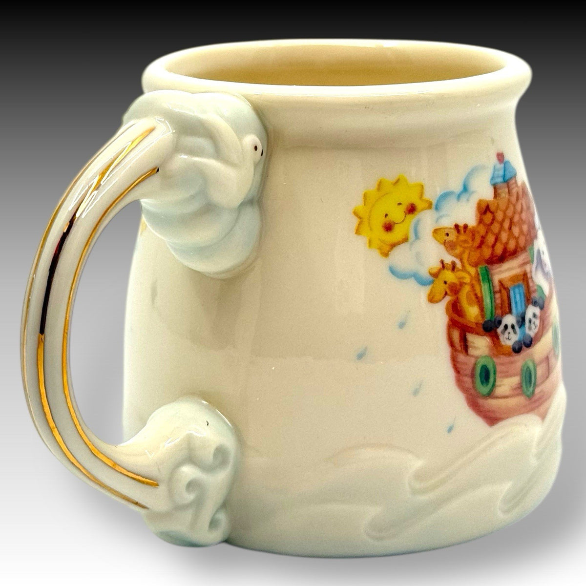 Lenox Noah's Ark Childrens Cup and Bowl Set Porcelain Animals SS Noah Gift