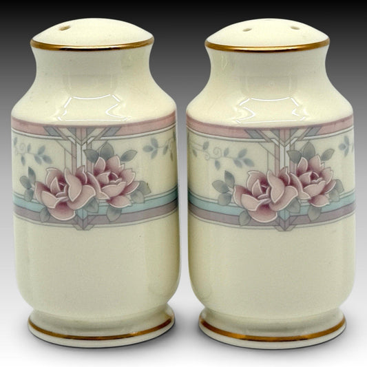 Vintage Noritake Magnificence 9736 Bone China Salt & Pepper Shakers Japan Set