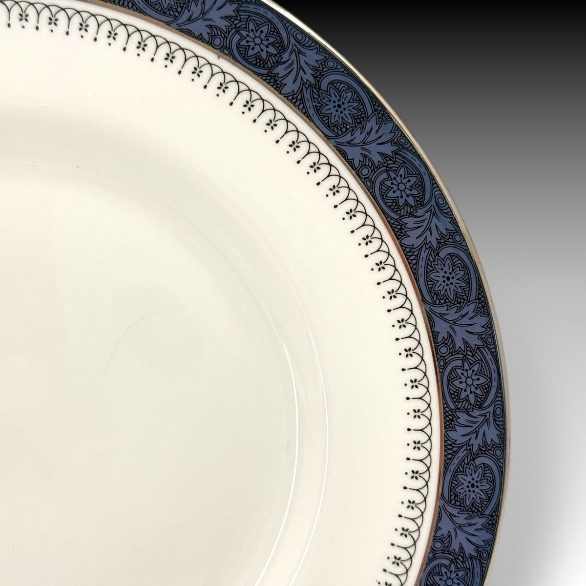 Royal Doulton Sherbrooke SALAD Plates Set of 4 H5009 Blue Bone China England 8"