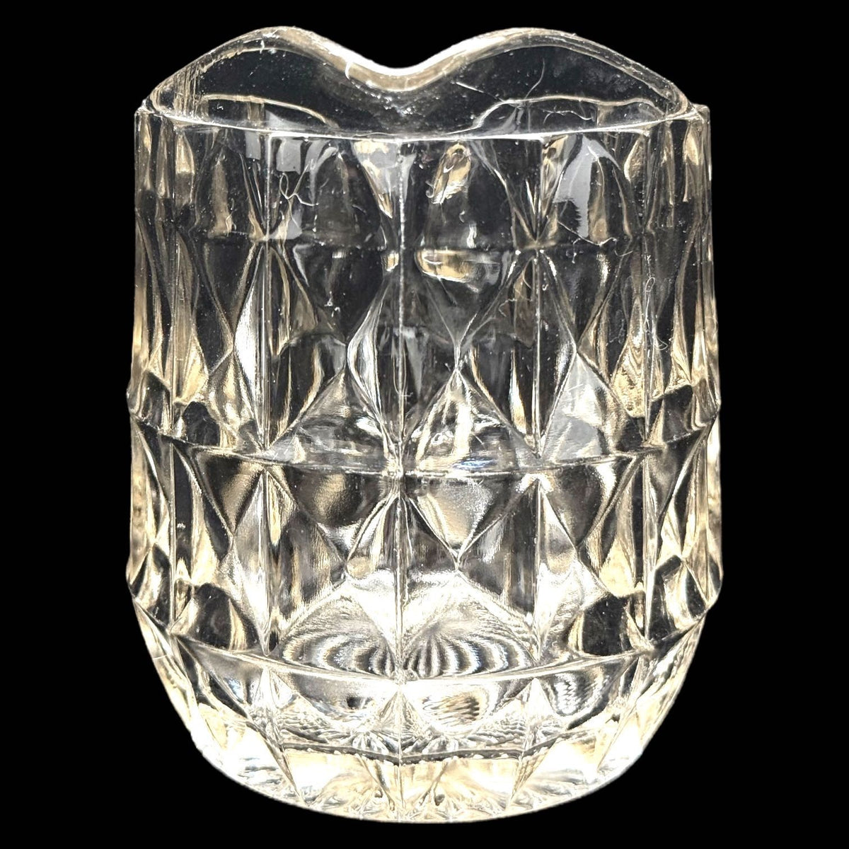 Vintage Jeannette WINDSOR CLEAR Depression Glass Pitcher 16 oz Diamond Pattern