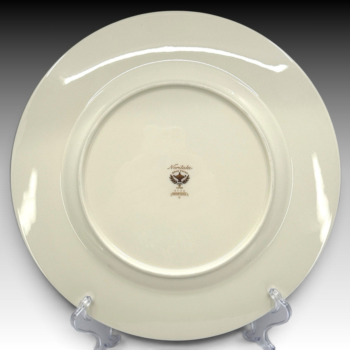Noritake Magnificence Bone China Dinner Plates Set 5 Gold Rim Pink Roses #9736