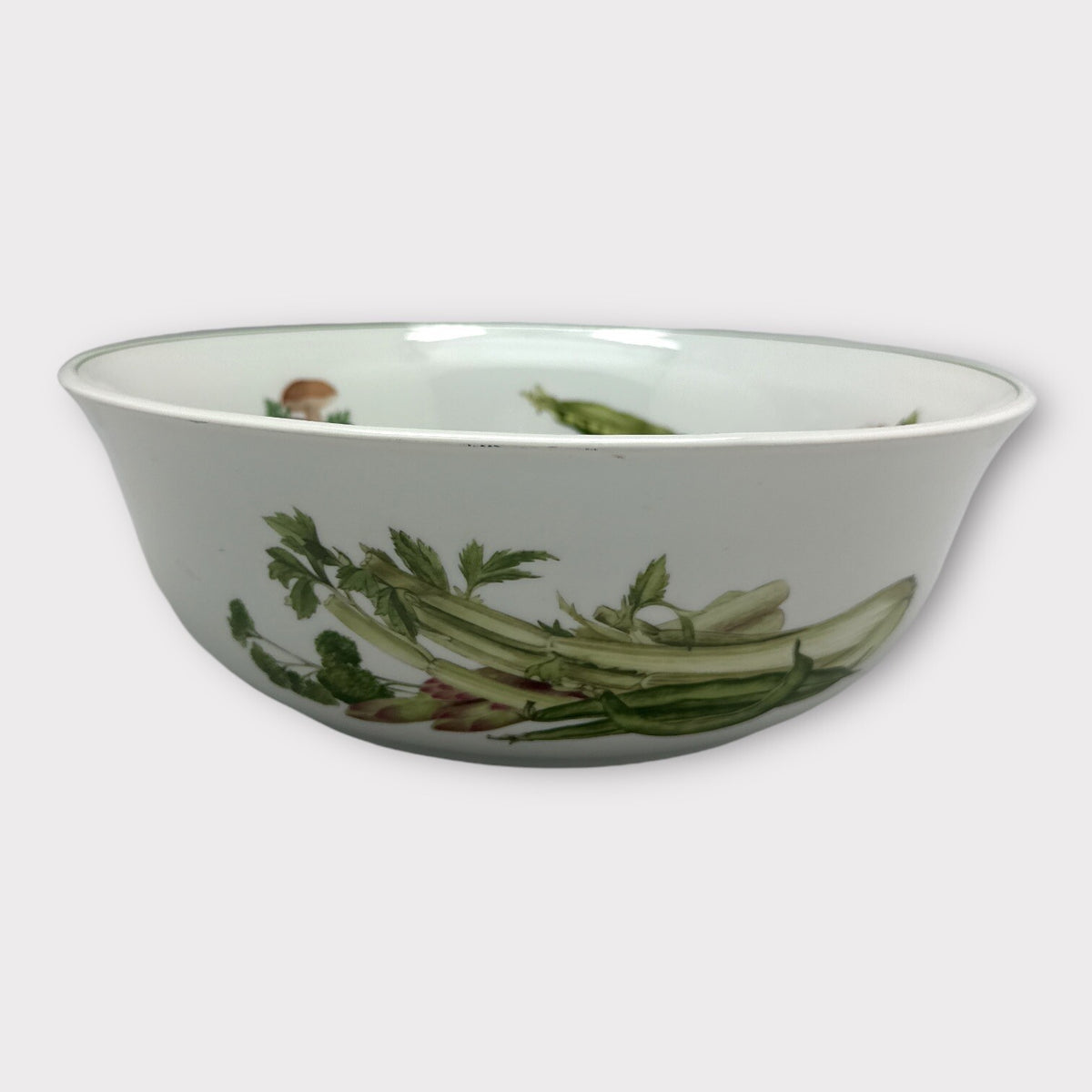 12.5” PHILLIPPE DESHOULIERES France Porcelain SERVING Bowl Vegetables Design