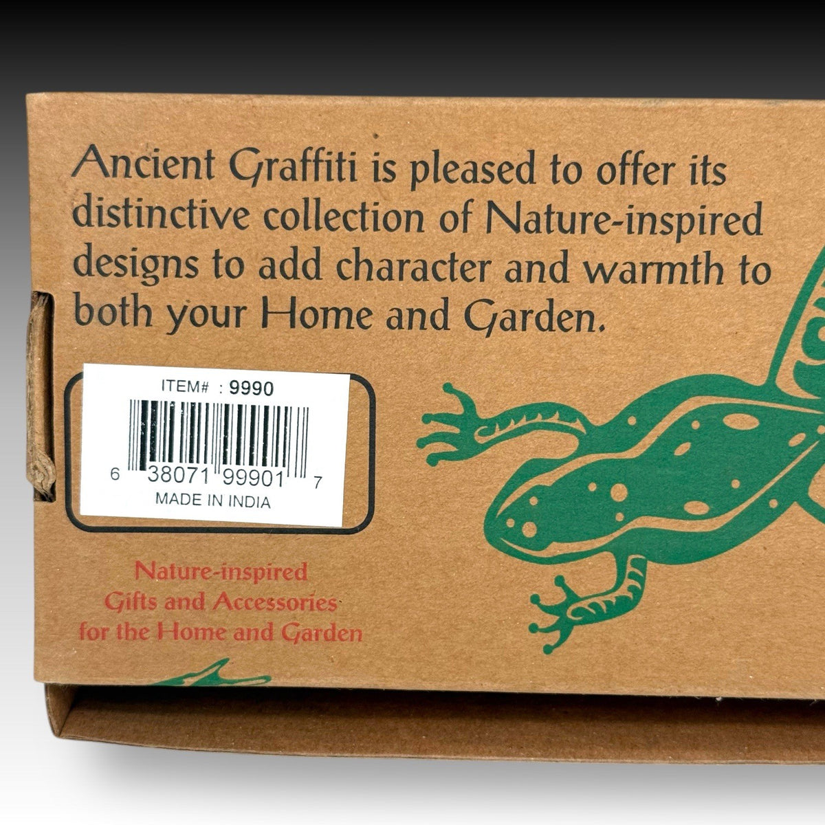 Ancient Graffiti Frog Brass Placecard Holders Set of 4 Green New