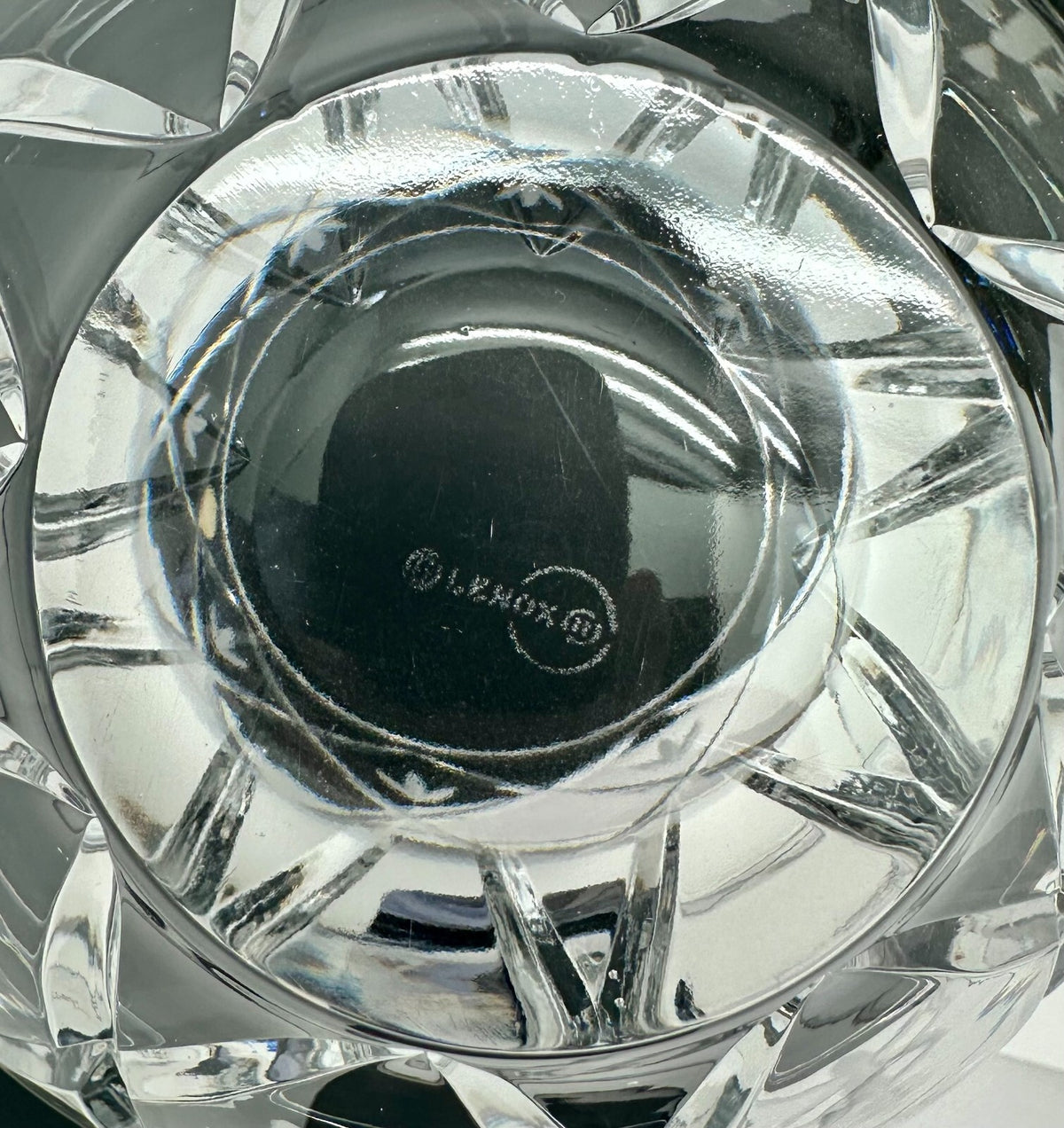 Vintage LENOX Crystal Console BOWL in SAVANNAH Pattern 7 x 7.5 EUC