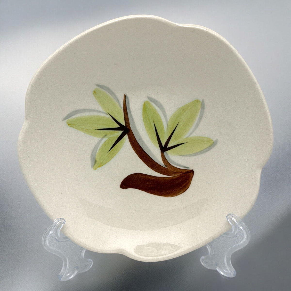 Set of 4 Vintage WOODLEAF by Continental Kilns Hand Painted SQUARE DESSERT BOWLS