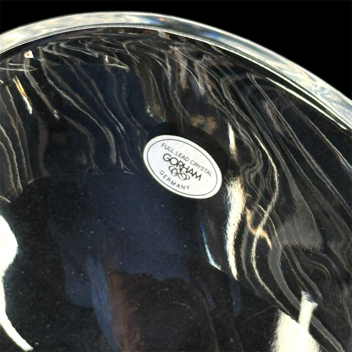 Gorham Esprit Full Lead Crystal Heart Bowl Germany Swirl Cut Candy Dish Decor