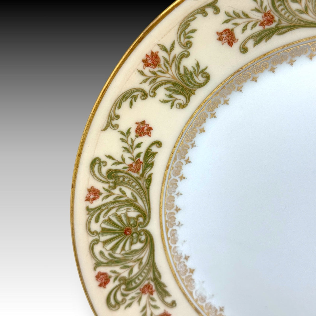 Trio of 8.5" Charles Ahrenfeldt Limoges Plates - Antique French Porcelain