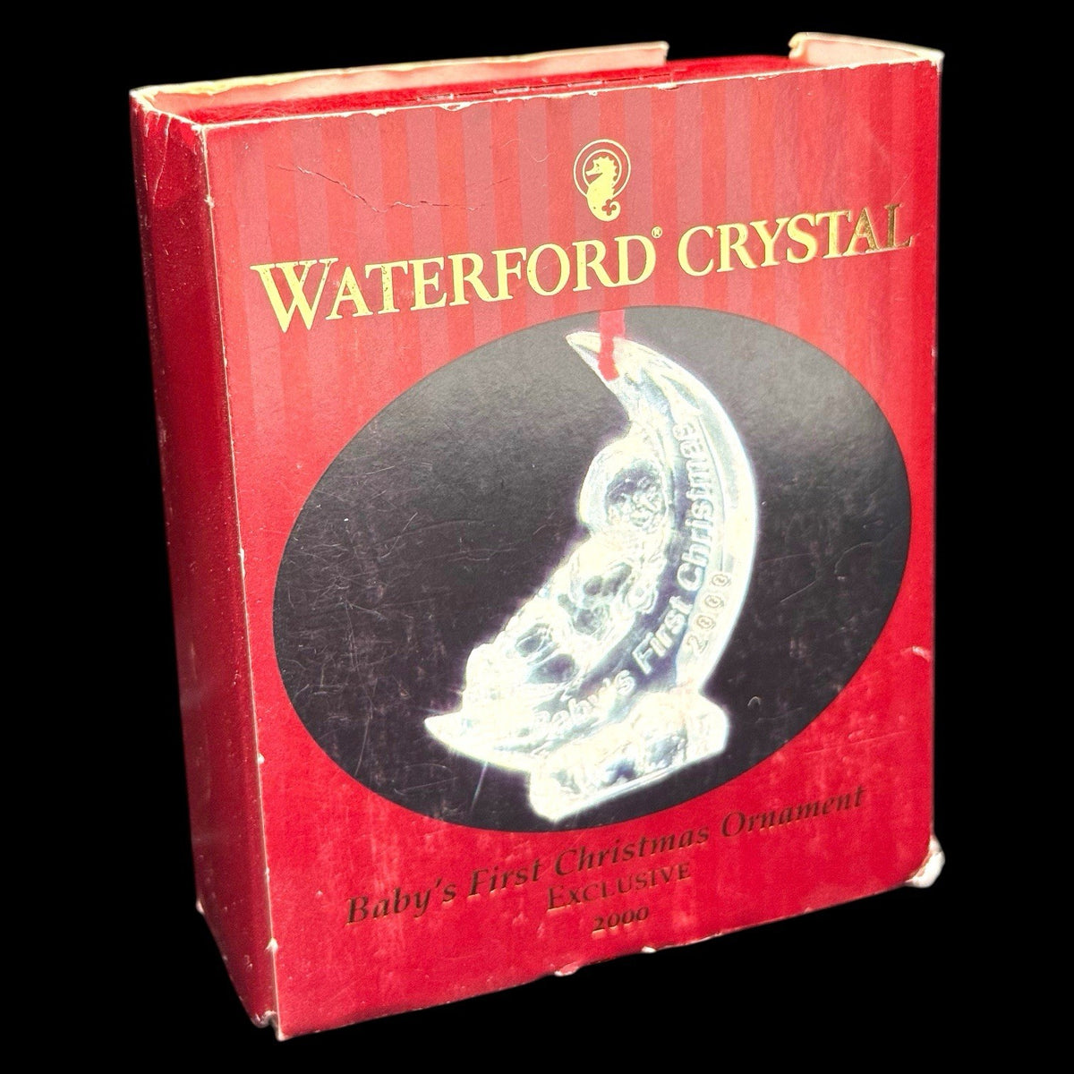 Waterford Crystal Baby’s First Christmas 2000 Ornament – Baby on Crescent Moon
