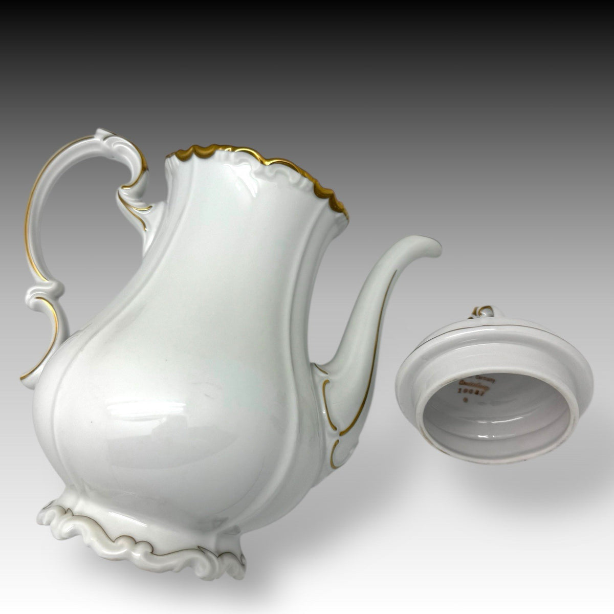 7 Cup Edelstein Bavaria Maria-Theresia “Canterbury” Coffee Pot Gilding Germany