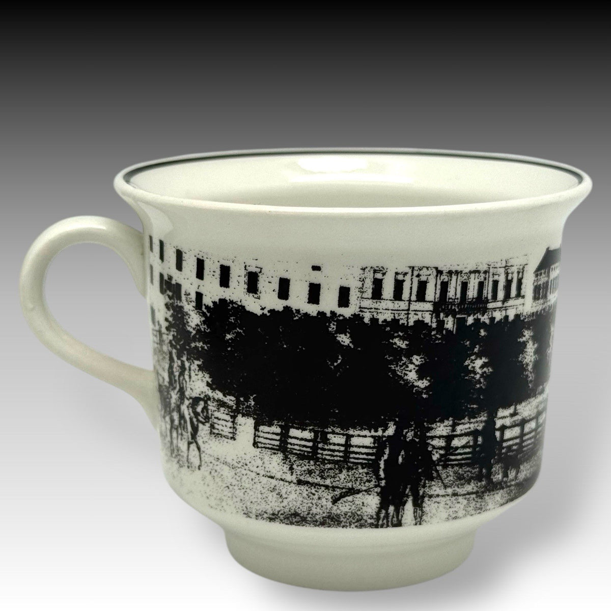 ARABIA Finland HELSINKI Wright 1863 Museum Cups & Saucers Set of 2 – B&W