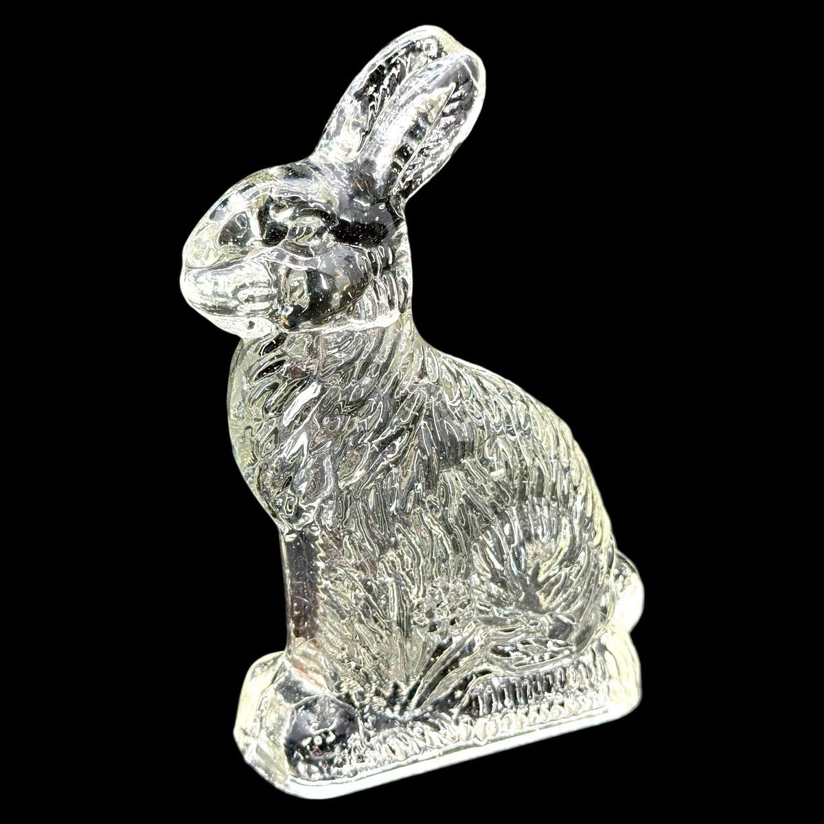2 Vintage J H Millstein Glass Bunny Rabbit Candy Containers Uranium - One GLOWS