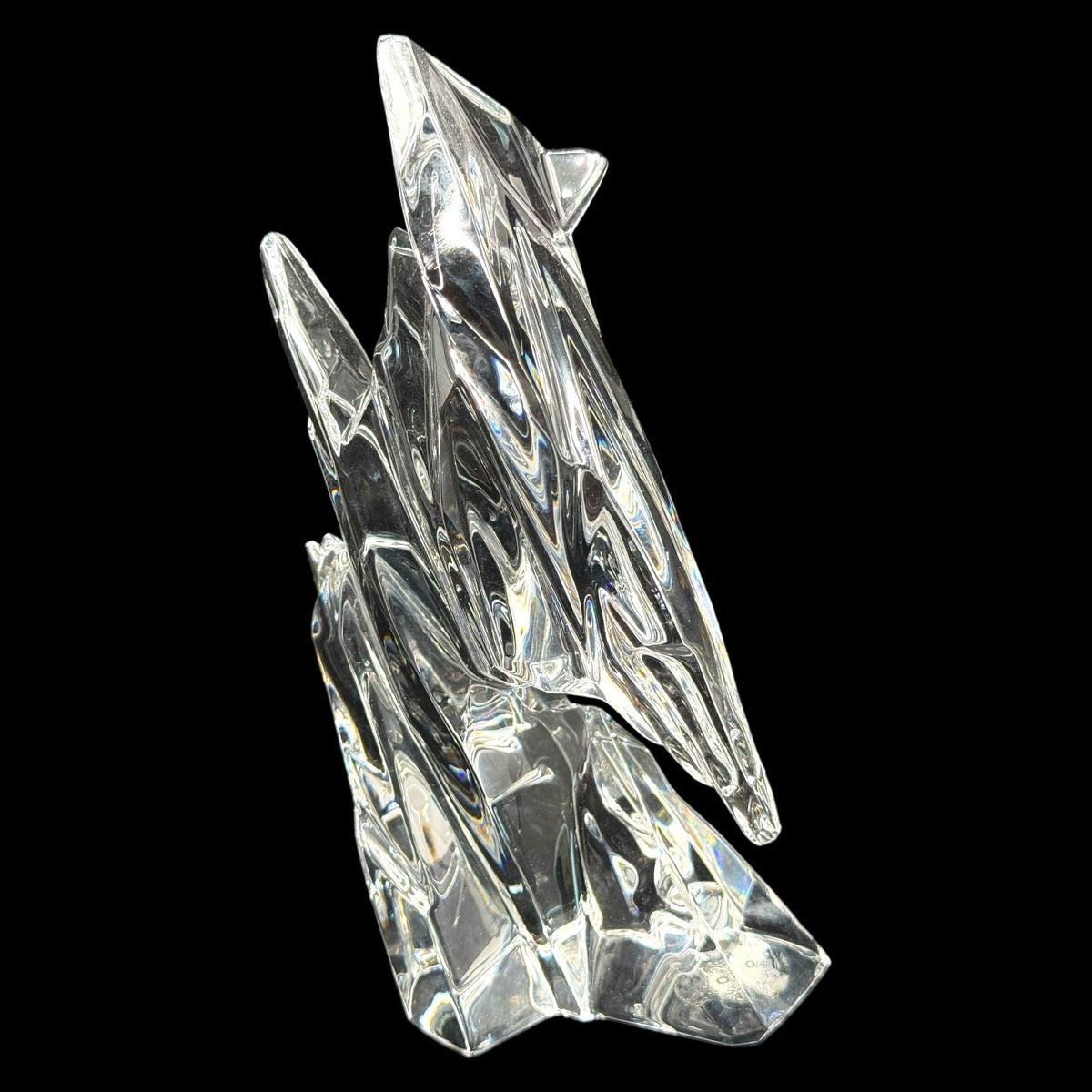 Waterford Crystal Angular Abstract Sculpture Modernist Art Glass Ireland Decor