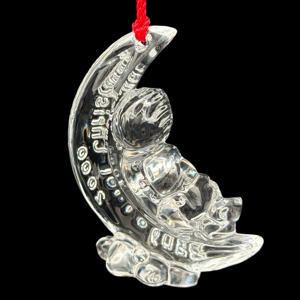 Waterford Crystal Baby’s First Christmas 2000 Ornament – Baby on Crescent Moon