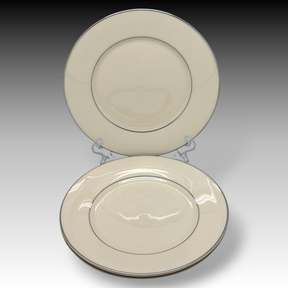 Set of 3 Lenox Maywood Platinum Trim Salad Plates 8.25" Cosmopolitan Collection
