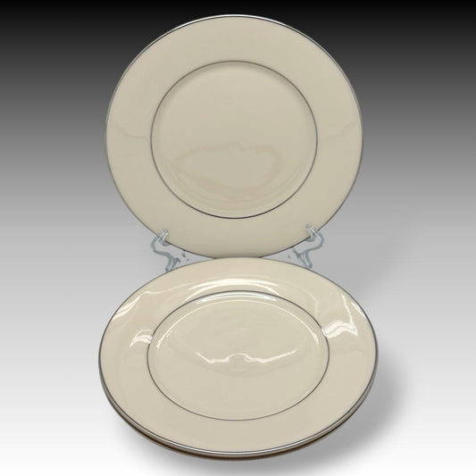 Set of 3 Lenox Maywood Platinum Trim Salad Plates 8.25" Cosmopolitan Collection