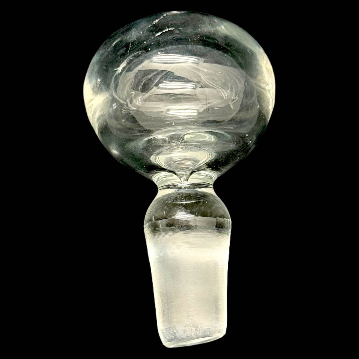 Vintage Heavy Hand Cut CLEAR HOURGLASS Shaped DECANTER Poland Hollow Stopper Top