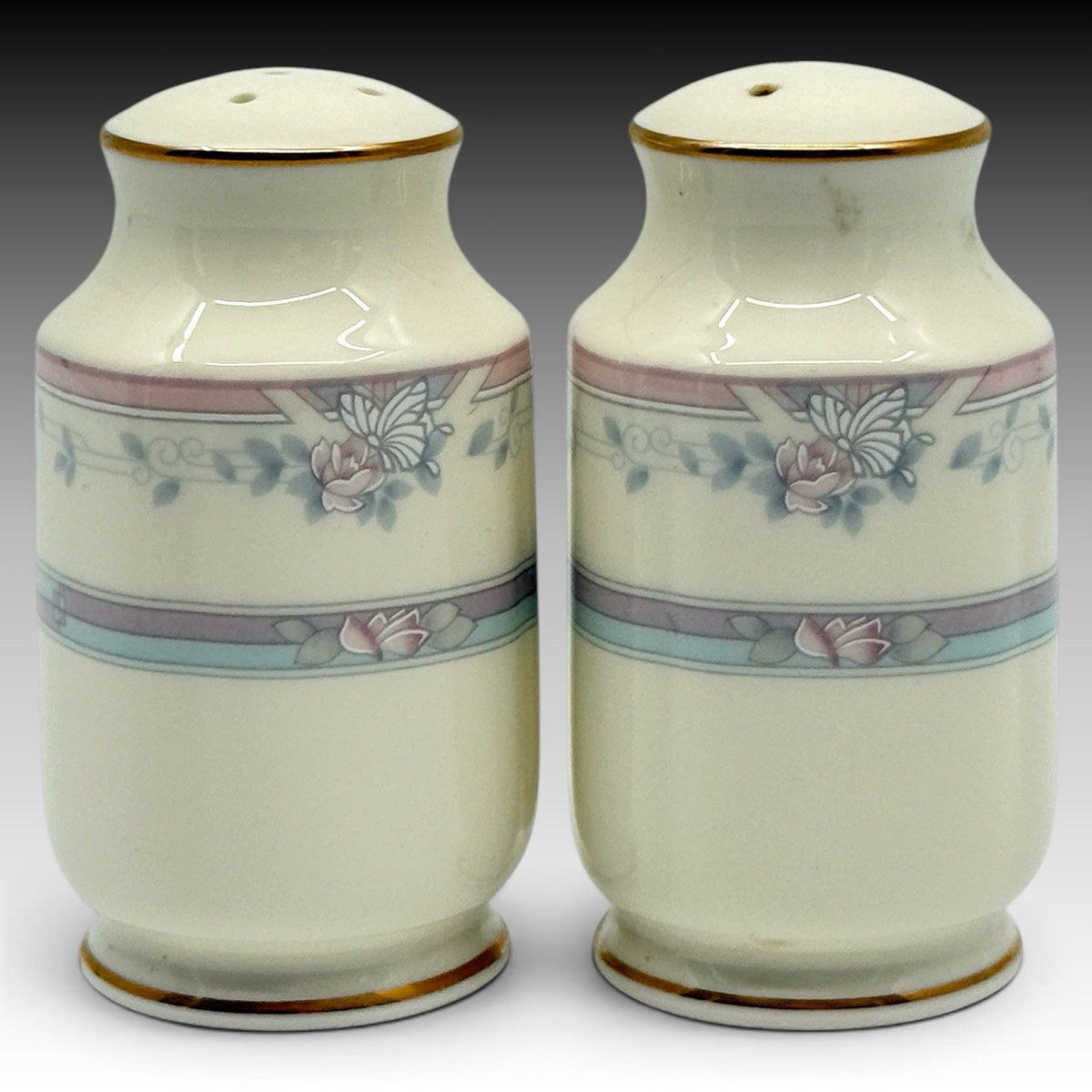 Vintage Noritake Magnificence 9736 Bone China Salt & Pepper Shakers Japan Set