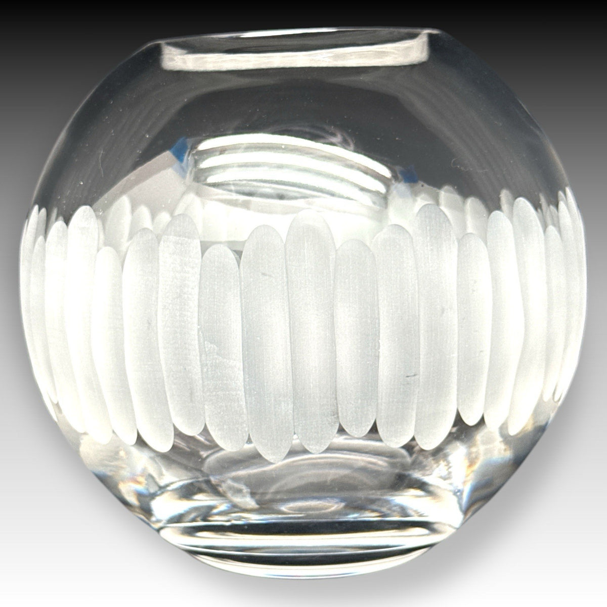 Marquis by Waterford 8” Round Etched Crystal Vase Poland Heavy 7 lbs
