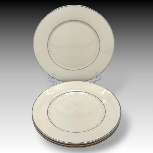 Set of 4 Lenox Maywood Platinum Trim Salad Plates 8.25" Cosmopolitan Collection