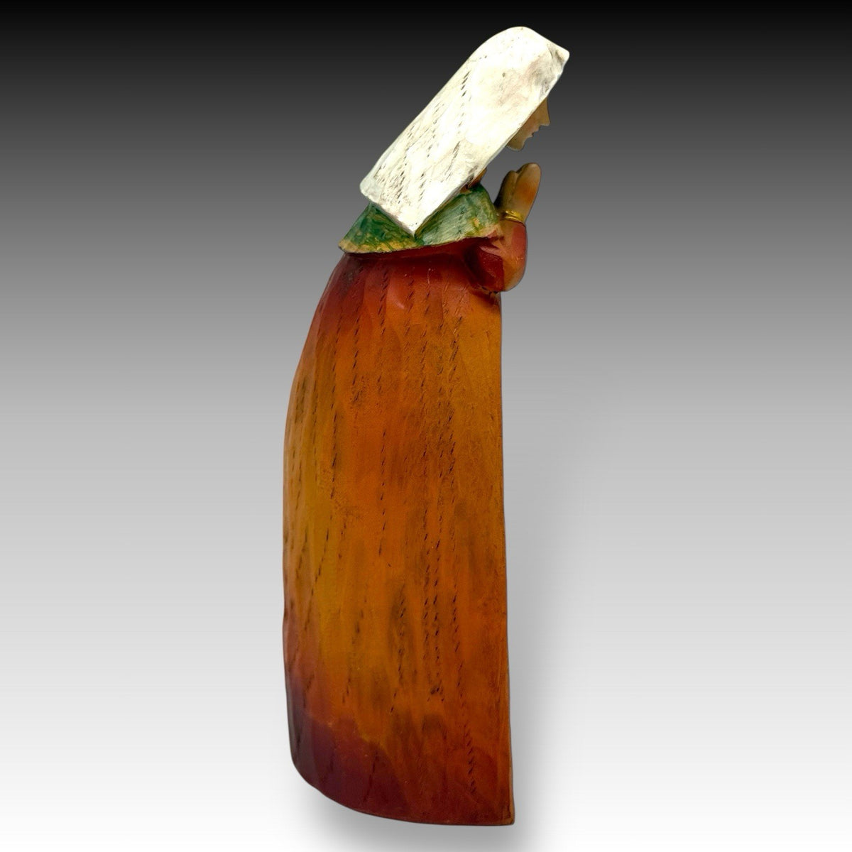 Nesting NATIVITY Set Angel Mary Joseph Resin Carved-Look 10" Tall Trio NO Baby