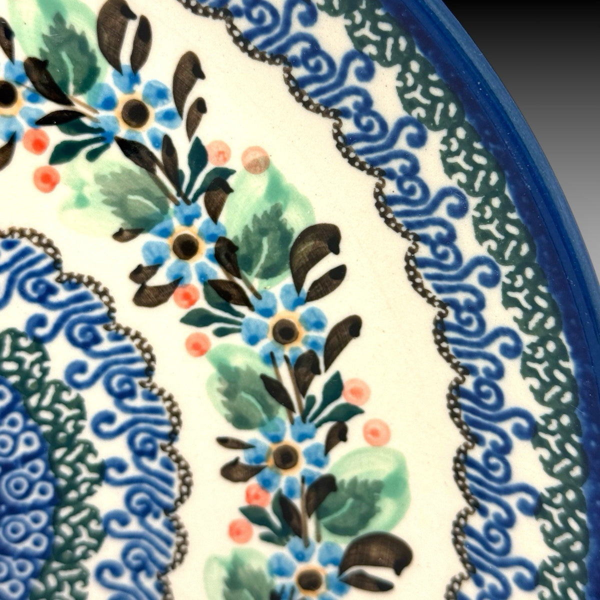 Ceramika Artystyczna UNIKAT Polish Pottery 10.5" Plate Krystyna Deptuła 1318