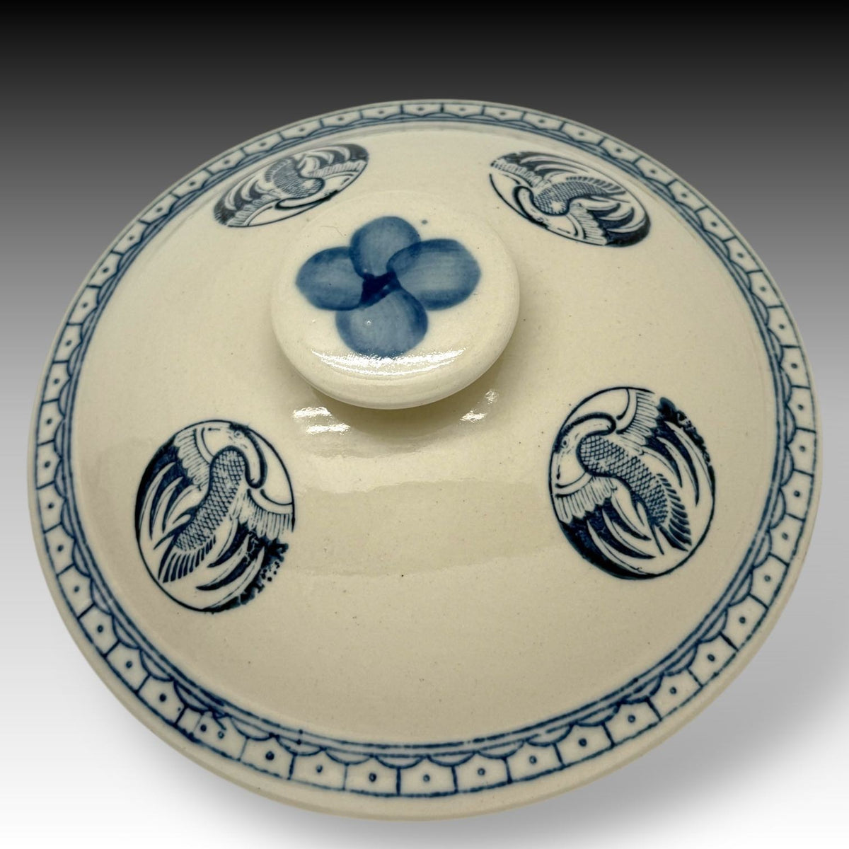 Vintage CHINESE PORCELAIN RICE BOWL Crane Design Asian Tableware