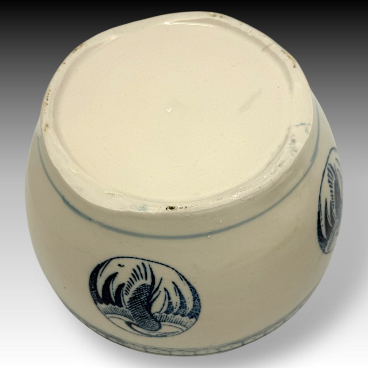 Vintage CHINESE PORCELAIN RICE BOWL Crane Design Asian Tableware