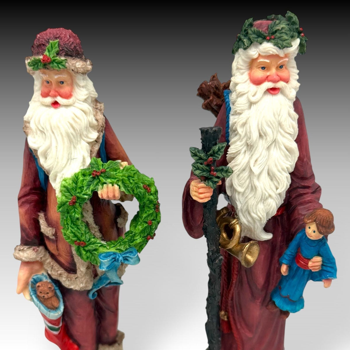 Pair of Galleria Lucchese CHRISTMAS PENCIL SANTAS 1840 & 1860 from Roman Boxed