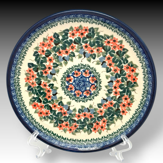UNIKAT Polish Pottery Salad/Dessert Plate Forget Me Not Maria Starzyk 7.75"