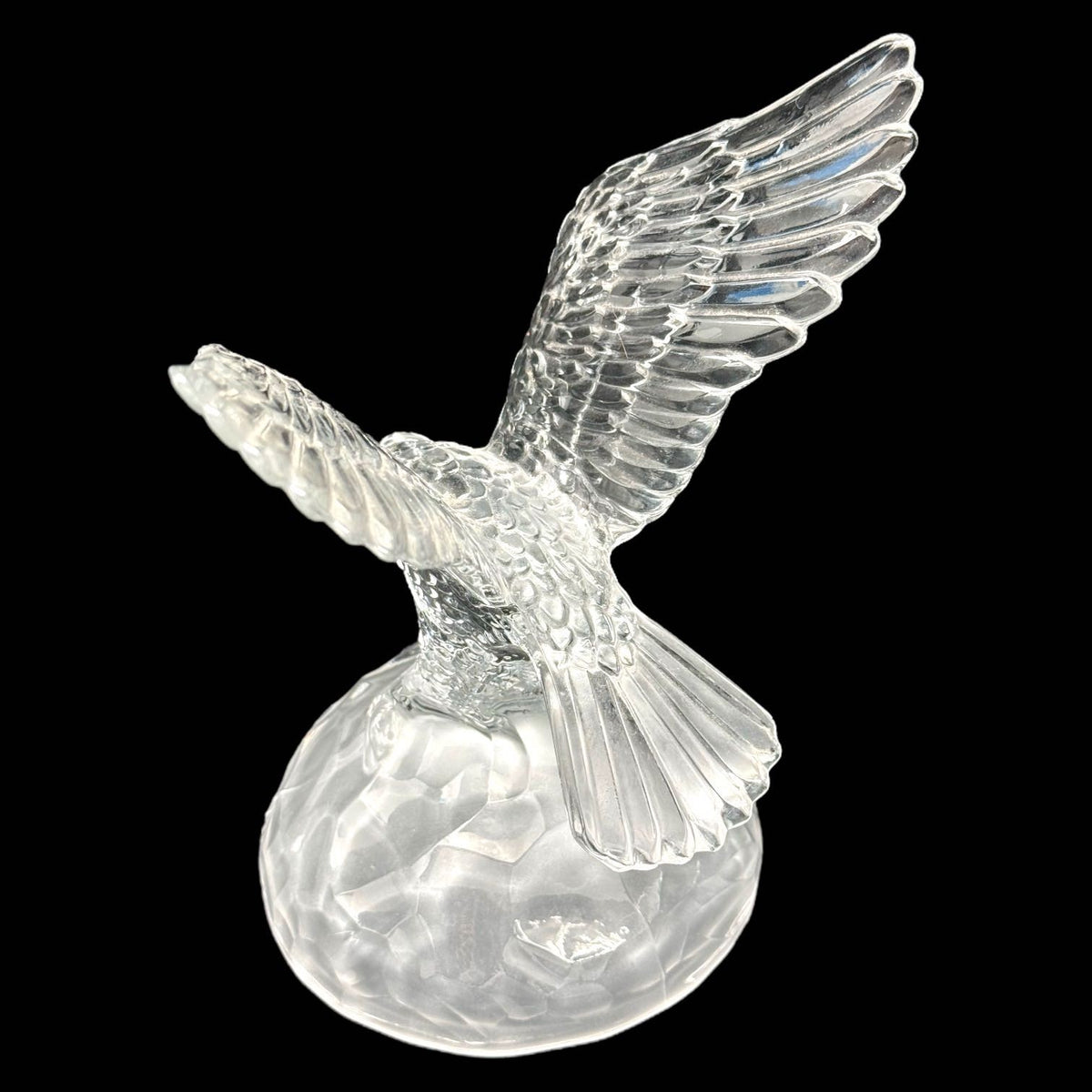 Vintage Cristal D’Arques Lead Crystal Glass 7.75” Eagle Patriotic Figurine