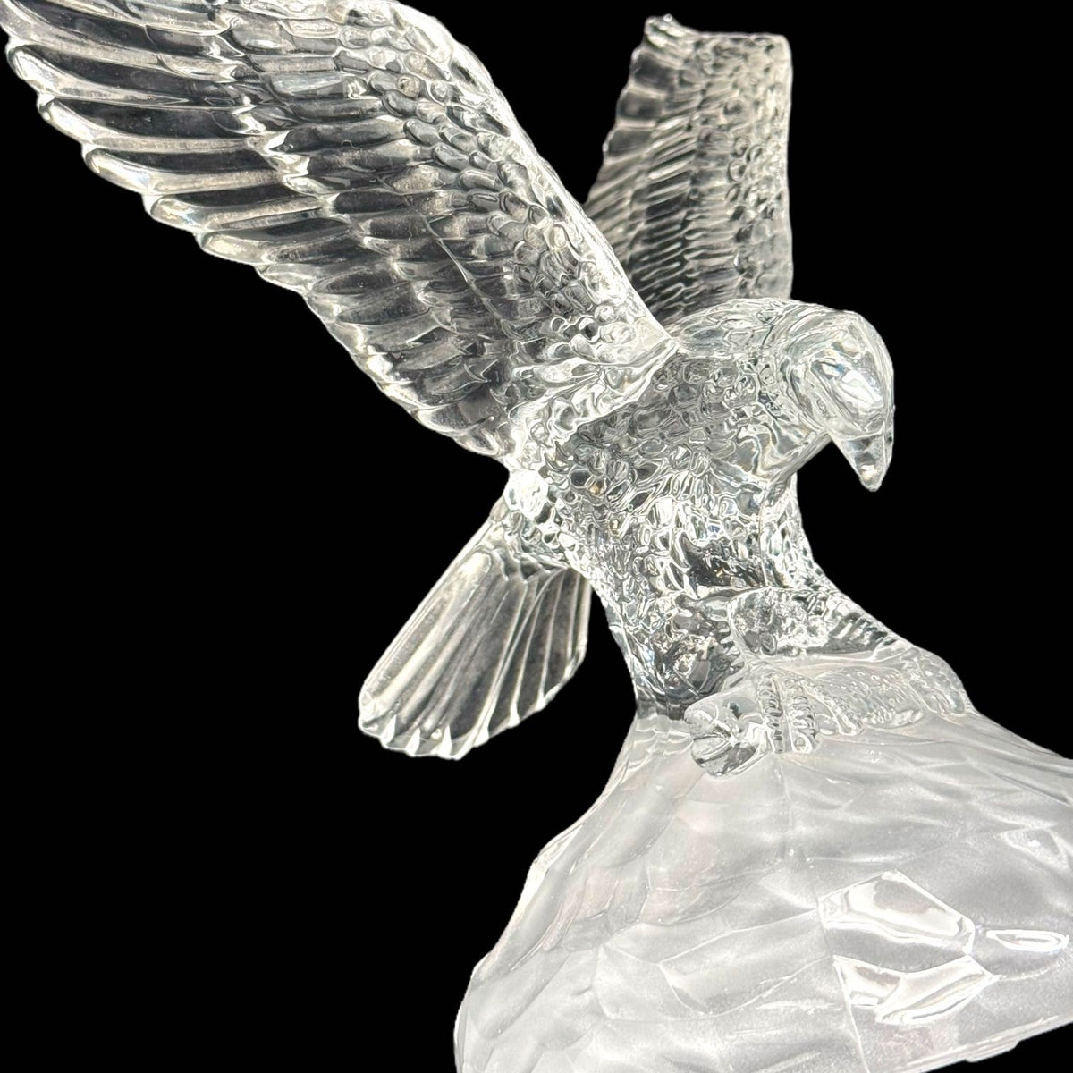Vintage Cristal D’Arques Lead Crystal Glass 7.75” Eagle Patriotic Figurine