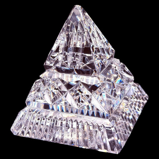 Waterford Crystal Pyramid Paperweight 3.5 Inches Cut Crystal Original Label