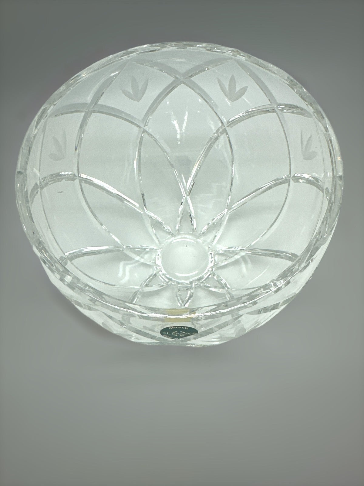 Vintage LENOX Crystal Console BOWL in SAVANNAH Pattern 7 x 7.5 EUC