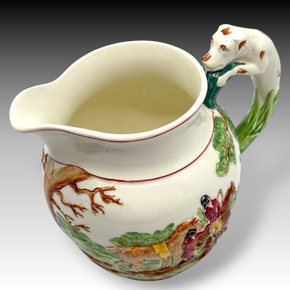 Wedgwood D'Ye Ken John Peel Fox Hunt Relief Pitcher Dog Handle 64 Oz England LRG