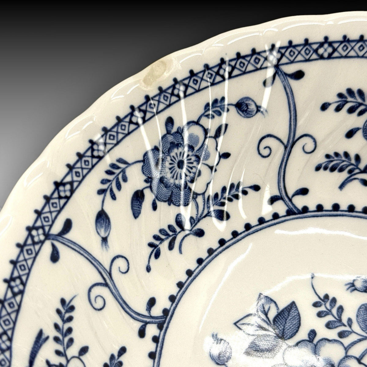 Johnson Brothers Indies Blue Set of 2 Cereal Bowls England Blue White Ironstone