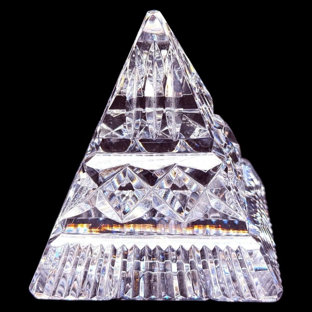 Waterford Crystal Pyramid Paperweight 3.5 Inches Cut Crystal Original Label